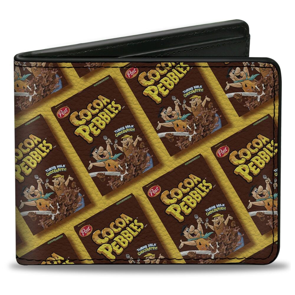 4026 The Flintstones Wallet, Bifold, Cocoa Pebbles Fred and Barney Cereal